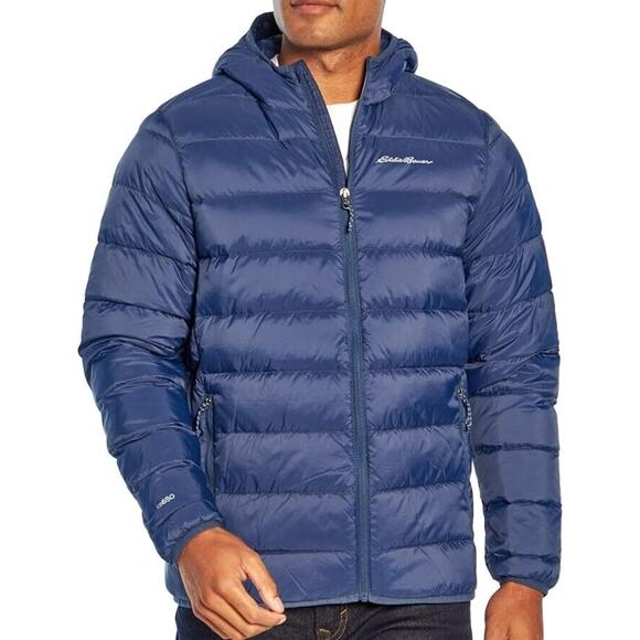 Eddie Bauer Other - Eddie Bauer CirrusLite Down Hooded Jacket Zip Dark Blue Puffer Men's Size XL
